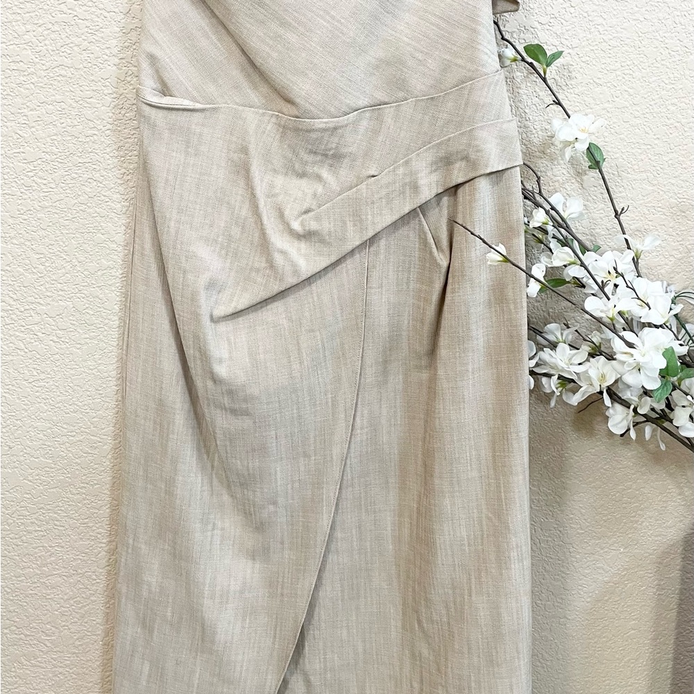 ZARA ASYMMETRICAL SLIP DRESS TAUPE BROWN 3265/332/193/014 - Picture 4 of 9